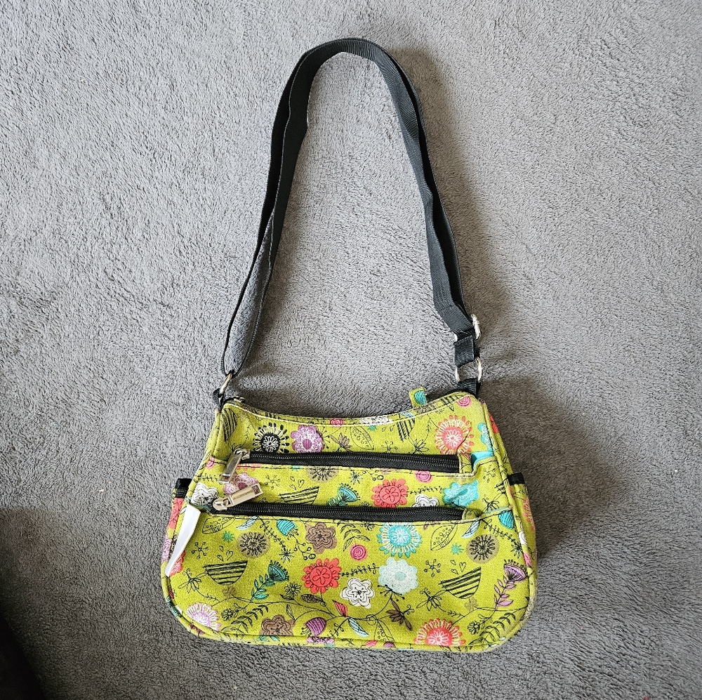 2012 Amylee Weeks Floral Yellow, Art Deco/Retro Shoulder Bag/Purse